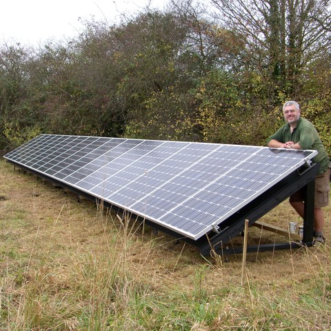 PV array and coffee cup