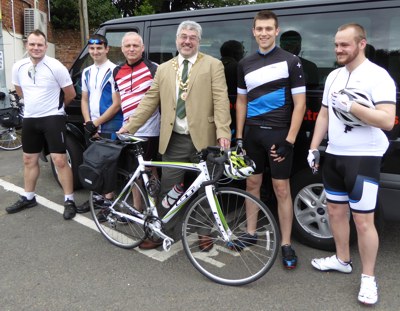 Holding racing bicycle